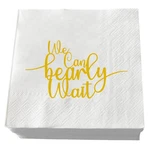 50 Pcs Can Bearly Wait White Gold Cocktail Napkins Baby Shower 3PLY New. Price: $21.48.