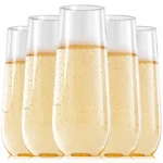 24 Pack Plastic Champagne Flutes 9 Oz Stemless Heavy Duty Clear Unbreakable Toas New. Price: $31.16.