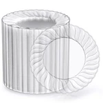 Focusline 100 Count 6 Inch Clear Plastic Plates, Disposable Heavy Duty Salad ... New. Price: $41.09.