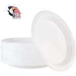 Nicole Fantini's 9 Inch Round White Plastic Plates Microwaveable, Disposable New. Price: $19.98.