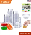 200 Disposable Oz Plastic Portion Cups With Airtight Lids - Ideal For Events New. Price: $21.59.