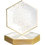 Silver Spoons Hexagon Design Disposable Paper Plates Heavy Duty ... New. Price: $11.94.