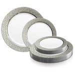 Shiny Silver Hammered Rim Disposable Plastic Plates Party Wedding Sets 120PCS New. Price: $168.49.