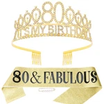 Hapdoo 80TH Gold Birthday Decorations For Women Set- It My New. Price: $22.99.