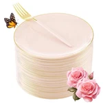 Liyh Pink And Gold Disposable Plastic Dessert 96PCS(48 Guests), New. Price: $42.90.