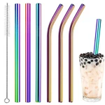 Vinaco Reusable Smoothie & Milkshake Straws, 3 Straight Bent, Rainbow New. Price: $19.86.