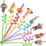 24 Circus Party Favors Drinking Straws For 10.23" X 0.25", Red New. Price: $25.36.
