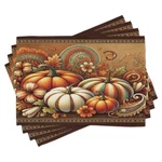 Lunarable Fall Place Mats Set Of 4, Pumpkins And Flowers With Autumnal Inspir... New. Price: $37.00.