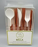 Sophistiplate 24 Pc Rose Gold & White Bella Reusable Disposable Flatware Cutlery New. Price: $19.99.