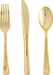 Focusline 75 Pack Gold Plastic Silverware Disposable Cutlery Set - 25 Forks Kniv New. Price: $25.58.