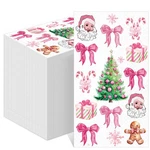 100 Pcs Pink Christmas Elements Napkins 3 Ply Disposable Hand Towels For Bath... New. Price: $32.15.