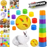 Colorful Multi-pack Rabbit Stacking Cups And Snack Balls Perfect For Bunnies New. Price: $13.45.