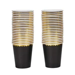 Geeklife Black Party Paper Cups With Gold Border,disposable Foil C... New. Price: $22.39.