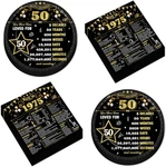 Chunnin 50PCS 50TH Birthday Plates And Napkins Back 1976 Party Decorations New. Price: $23.89.