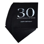 40 Pcs Happy 30TH Birthday Cocktail Napkins Black Silver, Anniversary Supply New. Price: $18.22.