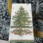16 Ct Spode Christmas Tree Paper Guest Towels Dinner Napkins Cr Gibson 3-PLY Vtg New. Price: $12.74.