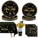 100PCS New Years Eve Party Supplies Disposable Dinnerware,happy Plat.... Price: $36.59.
