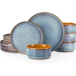 Ceramic Dinnerware Set Plates Bowls Elegant Reactive Glaze Safe Dishwasher New. Price: $114.25.