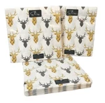 Elise 3-PLY Luncheon Napkins Paper 16 Ct (lot Of 3) 6.5X6.5" Gold Black Reindeer New. Price: $9.95.