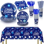 Norme 176PC Navy Blue Silver Birthday Tableware Set Party Decor New. Price: $64.06.