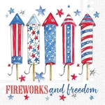 Boston International 3-PLY 5" Cocktail Napkins 20 Count Fireworks & Freedom New. Price: $6.99.
