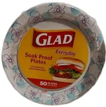 Glad 10 Inch Round Paper Plates 50 Count Heavy Duty Disposable Soak Proof New. Price: $18.00.