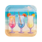 Fun Express Summer Cocktail Party Square Disposable Paper Dinner Plates- 9 1/4", New. Price: $10.41.