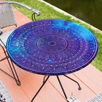 Mhjy Round Tablecloth Fitted Elastic Cover (45"-56"), Blue Purple New. Price: $20.41.