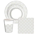 Hanna Signature Metallic Rays Disposable Paper Plates, Cups & Napkins New. Price: $27.28.