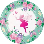 Floral Fairy Sparkle Pink Pixie Girl Kids Birthday Party 9" Paper Dinner Plates New. Price: $11.99.