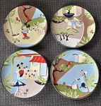 Disney Direct Abstract Design Characters Dinner Plates 11 Set Of 4 Used. Price: $16.85.