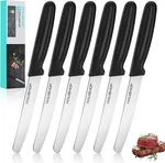 Haushof 6-PACK Steak Knives Set Premium Stainless Steel Serrated Knife New. Price: $15.97.