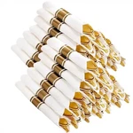 Nervure 400PCS Pre Rolled Gold Plastic Silverware Sets - Heavy Duty Fancy Gol... New. Price: $89.88.