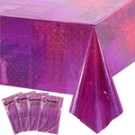 Funnypars 4 Pack Iridescence Plastic Tablecloths Shiny Disposable Laser New. Price: $14.11.