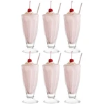Milkshake Footed Ice Cream Cups Dessert Glasses 11.5OZ 6 Pcs Vikko New. Price: $48.88.