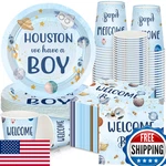 Hushee 200PC Outer Space Baby Shower Tableware Set Plates Napkins Cups Disposabl New. Price: $48.58.