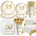 Apowbls 50TH Anniversary Decorations And Supplies Tableware - Golden Year ... New. Price: $34.27.