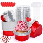 Fysuimu 100PC Heart Cake Pans - 3.5OZ Red Foil Baking Cups New. Price: $34.99.