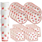Strawberry Birthday Party Supplies Set Plates Napkins Cups Tableware Kit For 16 New. Price: $31.06.