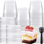 100 Pcs 12 Oz Clear Plastic Dessert Cups With Lids And Sporks, Square Parfait... New. Price: $53.27.