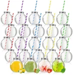 24 Pcs 10 Oz Mini Plastic Fish Bowl Cups, Lids, Straws, Potion Bottles, Party New. Price: $48.81.