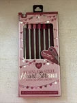 Metal Stainless Steel Reusable Drinking Straws With Heart Toppers And Brush New. Price: $5.00.