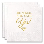 Asked She Said Yes Paper Napkins Engagement Party Wedding 100 Pcs New. Price: $21.33.