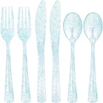Premium Blue Glitter Plastic Cutlery Set (pack Of 48) - Disposable Flatware S... New. Price: $16.33.