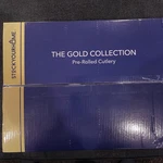 100 Pack Pre Rolled Gold Plastic Cutlery Set With Napkins - Forks, Knives, Open. Price: $48.00.