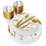 180PCS Disposable Dinnerware Set 30 Guest, 60 White And Gold Plastic Plates, ... New. Price: $41.00.