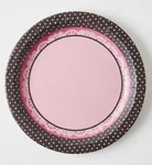 Pink Brown Polka Dot Lace Plates 8 Pack Creative Converting Party New. Price: $5.49.