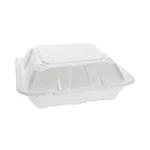 Pactiv Foam Hinged Lid Containers, White, 9 X 3-1/4, 3-COMPARTMENT, 150/CART New. Price: $74.95.