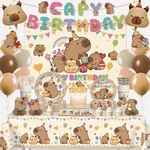 212PCS Capybara Birthday Party Decorations Set Serves 25 Complete Kit New. Price: $39.47.