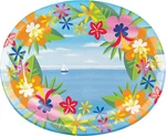 Lush Luau Tropical Island Beach Summer Party 12" X 10" Oval Banquet Plates New. Price: $12.99.
